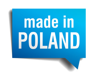 made in Poland blue 3d realistic speech bubble 