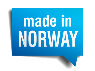 made in Norway blue 3d realistic speech bubble