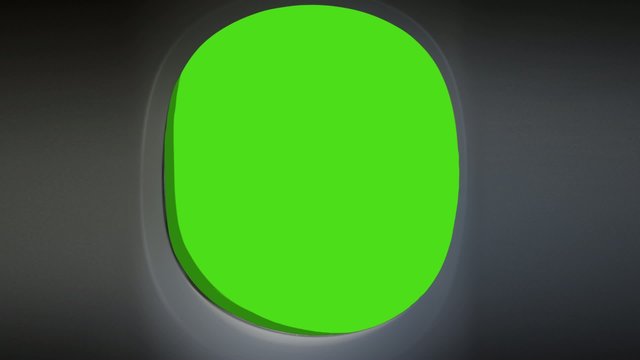 airplane window view animation loop green screen with alpha