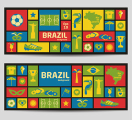 Brazil icons set. Vector elements for your design.