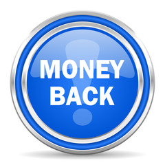 money back blue glossy web icon