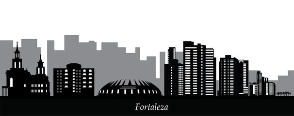 Fototapeta na wymiar fortaleza city skyline brazil