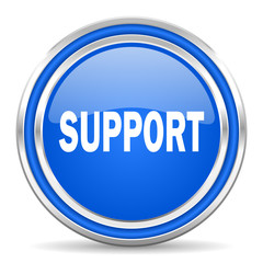 support blue glossy web icon
