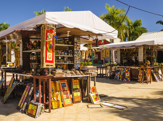 Stall with colorful souvenirs - obrazy, fototapety, plakaty