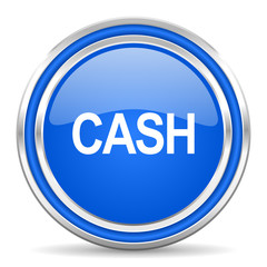 cash blue glossy web icon