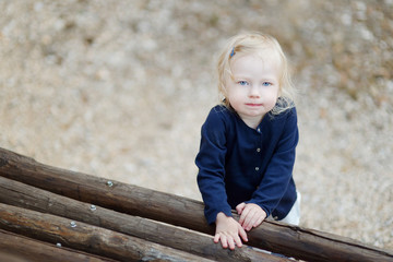 Adorable little girl outdoors