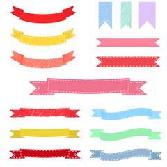 Obraz premium 手描き風リボン素材 / vector eps