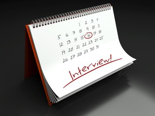 Interview important day, calendar concept