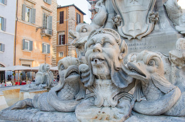 Fototapeta na wymiar Sculptural detail in the Piazza della Rotonda