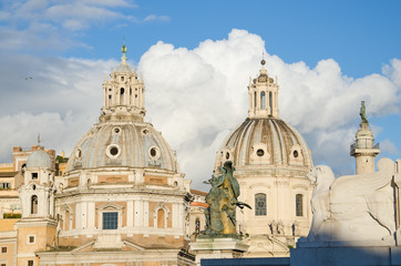 Fototapeta na wymiar St. Mary's church from the Monument to Vittorio Emanuelle II
