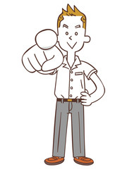 指を差す学生（夏服）