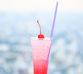 Cherry juice with soda