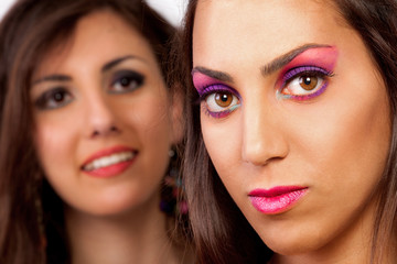 Two girls makeup