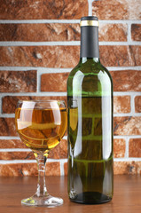 Wineglass on stone background