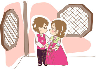 Illustration of wedding