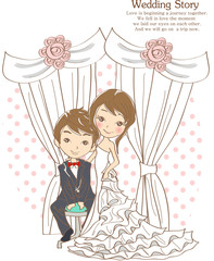 Illustration of wedding