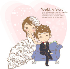 Illustration of wedding