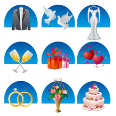 Obraz premium wedding icon set