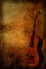 Naklejka premium Grunge background guitar