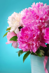 beautiful peony bouquet in vase