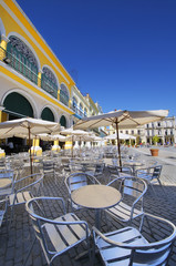 Outdoor cafe and brewery in old Havana plaza