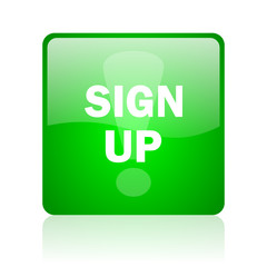 sign up computer icon on white background