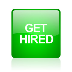 get hired computer icon on white background