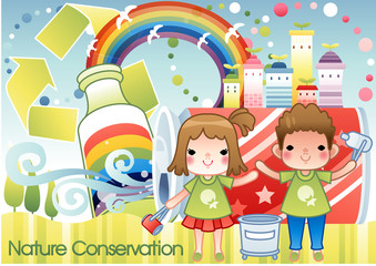 Obraz premium Illustration of nature Protection