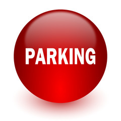 parking red computer icon on white background
