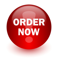 order now red computer icon on white background