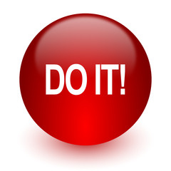 do it red computer icon on white background