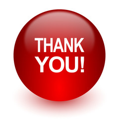thank you red computer icon on white background
