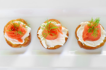 Smoked salmon appetizer