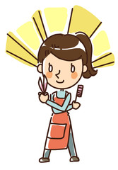 Illustration of hair stylist