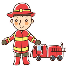 Fototapeta na wymiar Illustration of firefighter