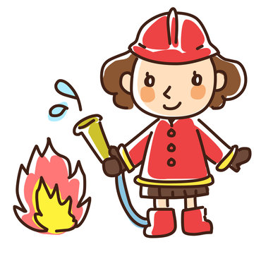Illustration of firefighter