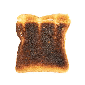 Burnt Toast Bread Isolated