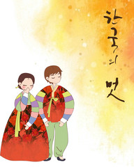 Fototapeta premium Illustration of Korean traditional clothes