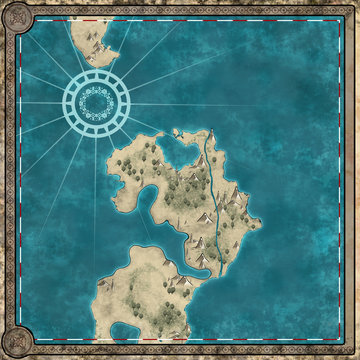 Fototapeta Antique framed map