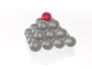 Red and grey spheres