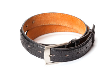 black leather belt