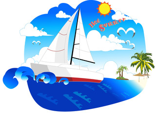 Naklejka premium Illustration of summer