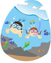 Naklejka premium Illustration of summer