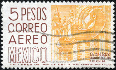 stamp printed in Mexico shows Colonial Architecture of Mexico
