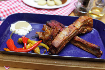 Roasted pork ribs