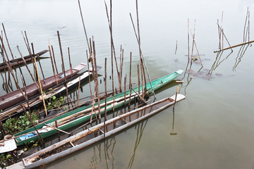 Fototapeta premium Old dock by the lake of the National Park