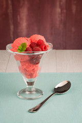 Red fruits ice cream