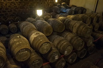 Port wine cellar in Vila Nova de Gaia, Portugal