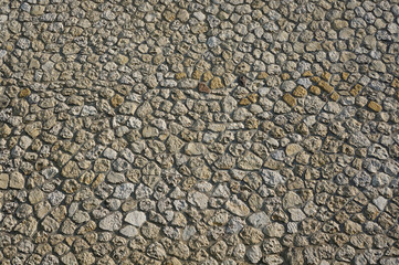 Hintergrund Natursteinwand mit Wabenstruktur