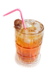 Longan juice isolated on white background.